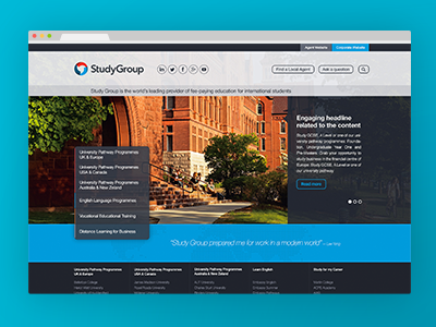 Study Group microsite design flat gui interface ui ux web web design