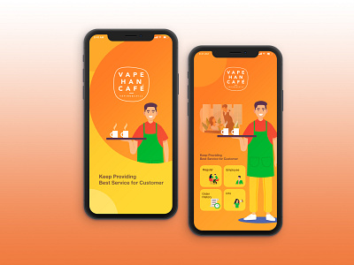 Cafe app app branding design illustration mobile mobile ui ui ui design uiux ux