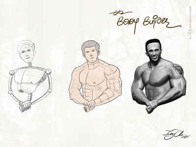 the BodyBuilder art design digital paint digital painting illustration illustrator photoshop typography