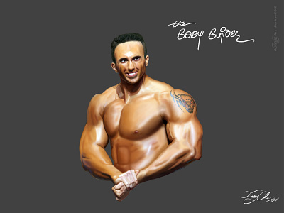 The Bodybuilder digital painting art design digital paint digital painting illustration illustrator photoshop typography