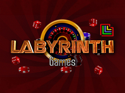 Labyrinth games logo design and look and feel 3d text illustration illustrator logo designing photoshop slot games typography ui