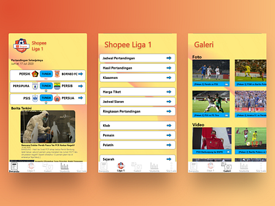 Shopee Liga 1 adobexd design football phone app shopee smartphone ui ux