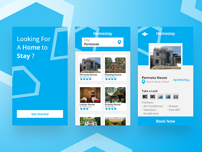 Homestay Application Design android application design homestay mobile uiux