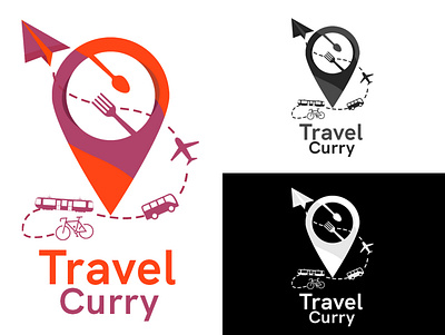 Travel Curry Logo art branding design illustration illustrator type typography ui ux vector