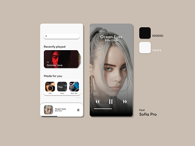 Music Concept app art billie eilish branding colorful design icon music ui ui design uiux ux vector