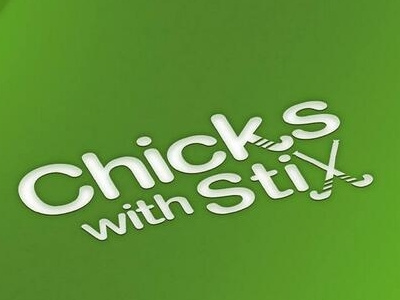 Chicks with Sticks branding logo mockup vector