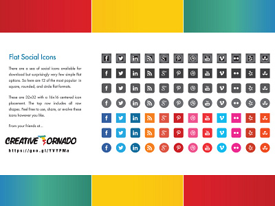 Download Free Flat Social Icons