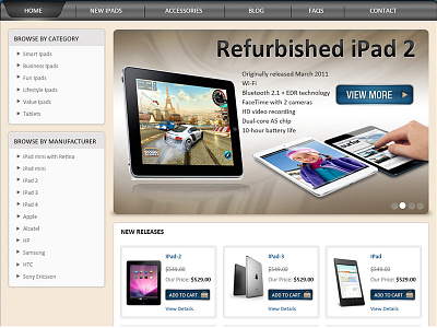 Landing page E-Store for Ipad banner estore landing page web banner