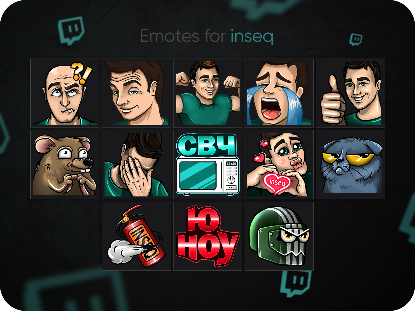 Twitch Emotes Inseq by Ekaterina Vasilyeva on Dribbble