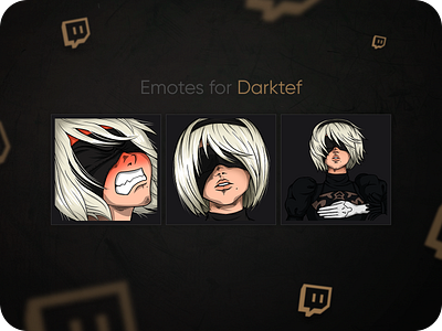 Twitch Emotes Darktef 2B design digitalart emote illustration overlay smile stream streaming twitch