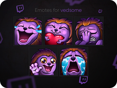 Twitch Emotes character design digitalart emote graphic design illustration overlay smile stream twitch