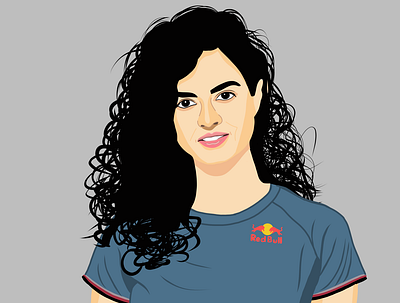 Vector Portrait on Tania Sachdev (Indian women chess player)