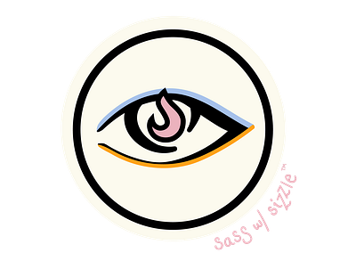 All-Seeing Eye colourful design eye eye catching eyeball fire flame flat icon illustration logo personal branding vector