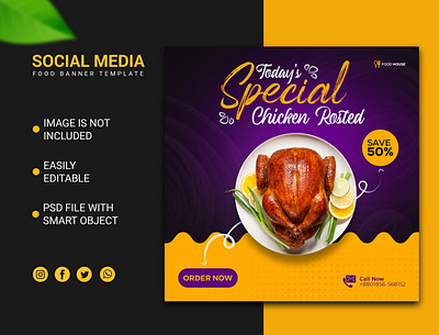 Social Media Food Banner Template Design designinspiration fast food banner grphicsdesign resturant food banner social media food banner