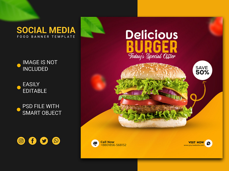 Fast Food Banner Design Template designs, themes, templates and ...