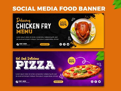 Social Media food banner design template.