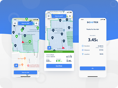 Scooter sharing app design