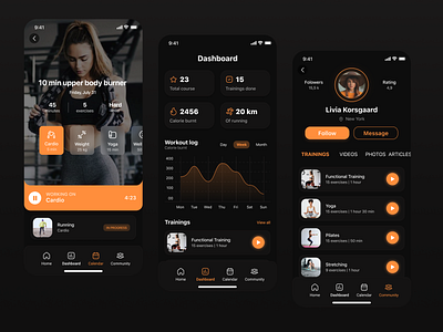 FitLive: Fitness Mobile App for Online Trainigs - Part 2 app design app designer app development app development company fitness app gym gym app mobile app mobile app design online training ui ux design workout workout tracker