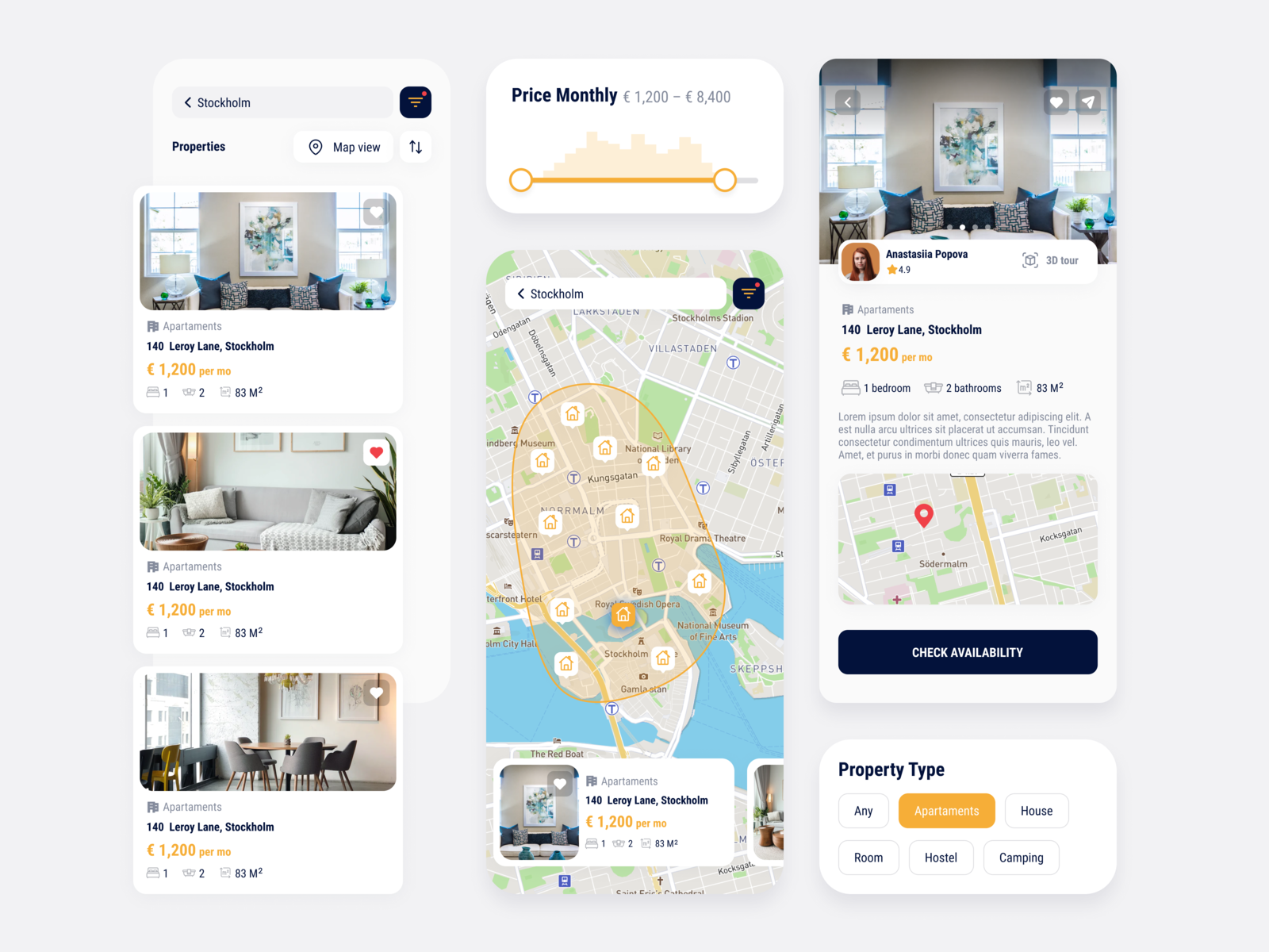 Real Estate App - UI UX Design by Mobindustry on Dribbble