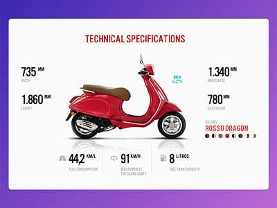 Vespa Specifications Screen flat modern motorcycle product product page specifications vehicle vespa