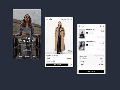 Online clothes shop web design app branding design minimal page design web