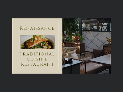 Renaissance restaurant branding design minimal ui web
