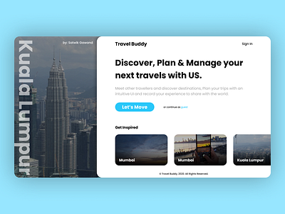 Travel Buddy concept concept design design travel travel app uidesign webdesign