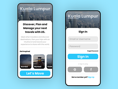 Travel Buddy Mobile App app concept concept design design figma ui uidesign