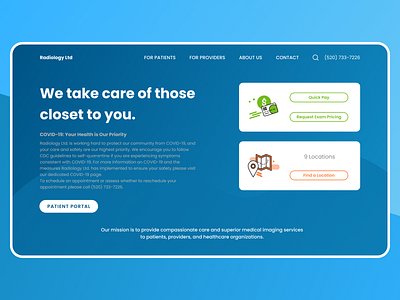 Radiology Redesign Concept blue concept concept design corona coronavirus design figma redesign ui uidesign web web design webdesign webdesigner website website design