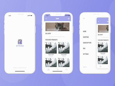 Gepton Milk Concept app app design app ui concept concept design design figma mobile ui uidesign