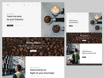 Minimal Coffee Shop Landing Page branding concept concept design design figma illustration ui uidesign