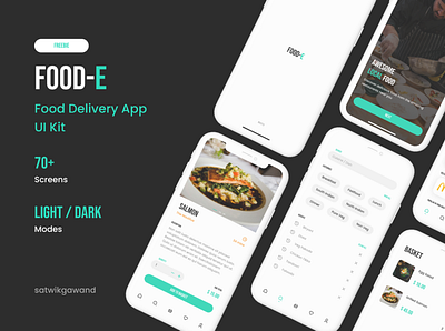 Food-e UI Kit app concept concept design design figma food free ios minimal order ui ui kit uidesign
