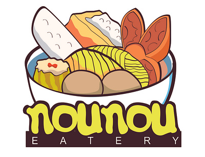 Nou Nou Eatery design illustration logo vector