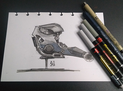 Motorcycle construction design illustration instagram post