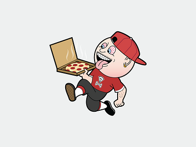 Pizza or Die! branding delivery illustration man mr mrredlegs pizza redlegs sports