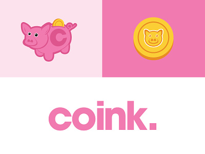 Coink bank branding coin concept logo money pig piggy piggybank
