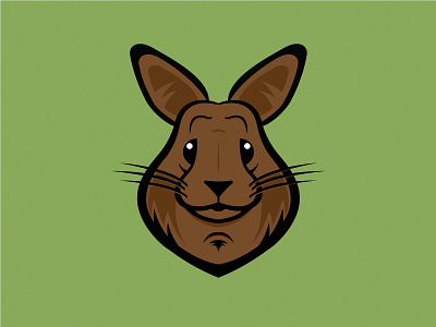 Hoagie The Rabbit athletic brown bunny illustration logo rabbit