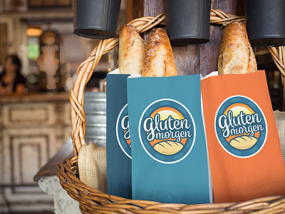 Gluten Morgen bakery branding bread gluten logo morgen