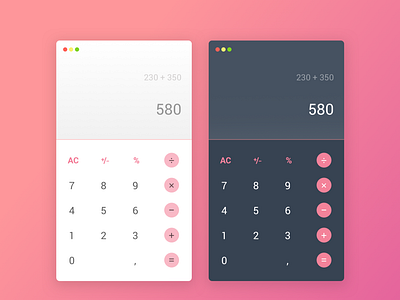 Calculator - Daily UI #002 app calculator calculator ui dailui design pink ui