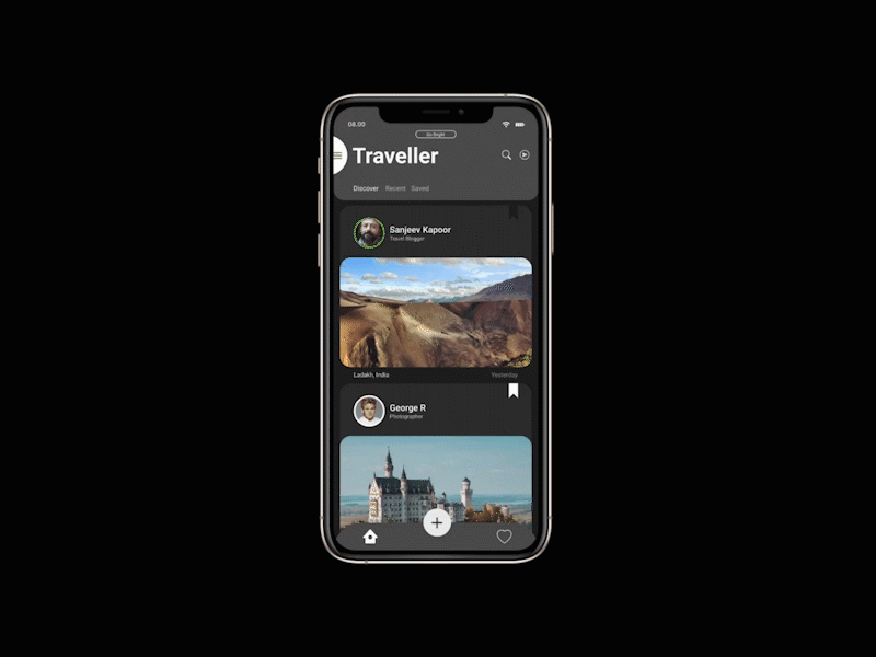 Traveller animation app branding design flat illustration minimal typography ui ux