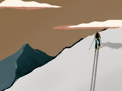 'Split boarding dreams' characters design illustraion mountains procreate snowsports split boarding
