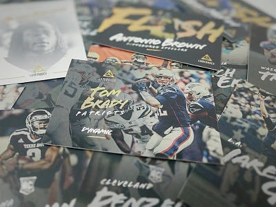 "Luminance" Football Cards brush dynamic football nfl patriots photography sports tom brady trading cards typography