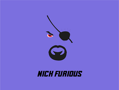 Nick furious ft. Nick Fury avengers design flat illustration minimal nick fury samuel l jackson vector