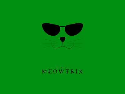 The meowtrix ft. the black cat design flat humor humorous illustration illustration minimal the matrix vector