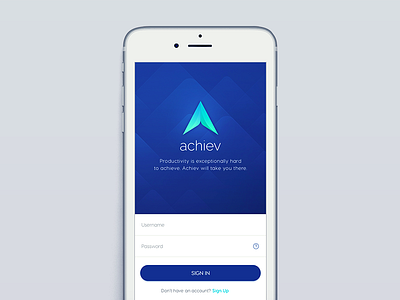 Achiev Sign In app log in mobile productivity sign in ui