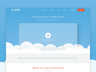 Bubble Homepage blue bubble clouds homepage landing ui ux web website