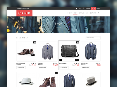 G Shop ecommerce flat shop web design web site