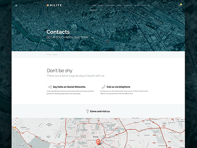 Contact Page contacts footer maps web design wordpress theme