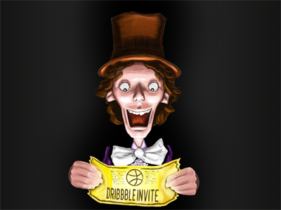 Thank you Sayid dribble invite illustration light thank you ticket willy wonka