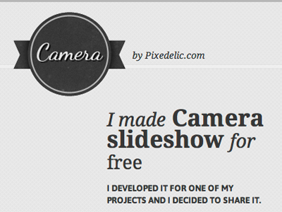 Camera Released jquery plugin logo responsive retro slideshow typography wordpress plugin